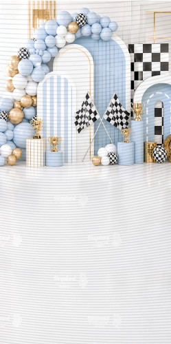 tlo-fotograficzne-wyscigi-balony-trofea-urodziny-chlopca-niebieskie-zlote-CL1807.webp