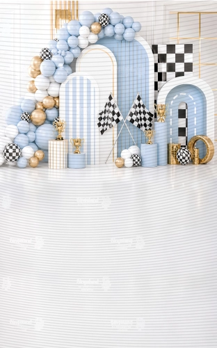 tlo-fotograficzne-wyscigi-balony-trofea-urodziny-chlopca-niebieskie-zlote-CL1807.webp