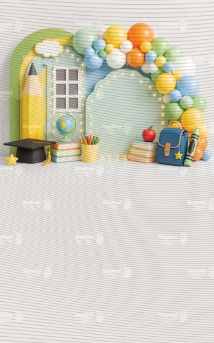 tlo-fotograficzne-zakonczenie-przedszkola-biret-plecak-balony-CL1819.webp