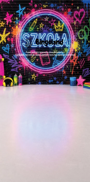 Młodzieżowe Tło Fotograficzne – Neonowe Graffiti i Deskorolka CL 1832