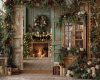 Świąteczne Tło Fotograficzne  Magiczny Kominek Vintage Z 844