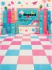 Kolorowe Tło Fotograficzne Back to School – Szkolne Szafki i Deskorolka CL 1838