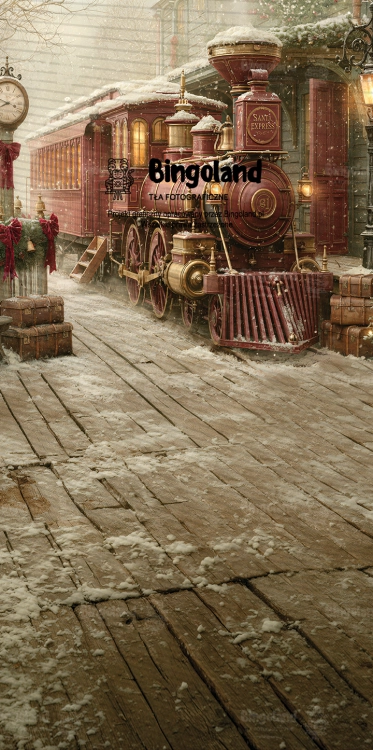  Tło Fotograficzne Bożonarodzeniowe – Nostalgiczna Stacja Kolejowa Fine Art Z 897