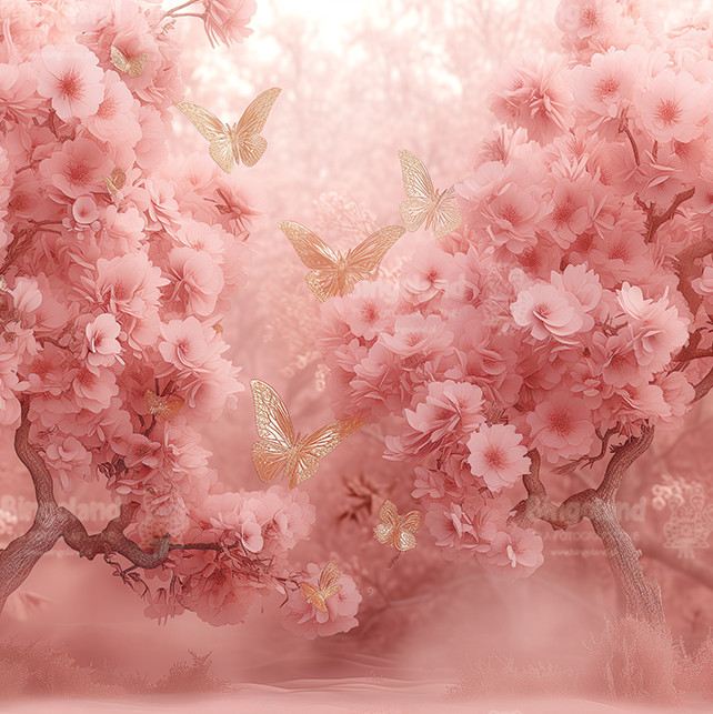 tlo-fotograficzne-drzewa-motyl-rozowe-scianka-kwadrat-CL1380.webp